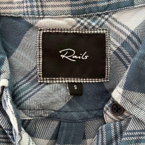 RAILS Hunter Plaid Flannel Shirt in Blue/Teal - Picture 3 of 7